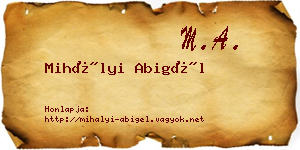Mihályi Abigél névjegykártya